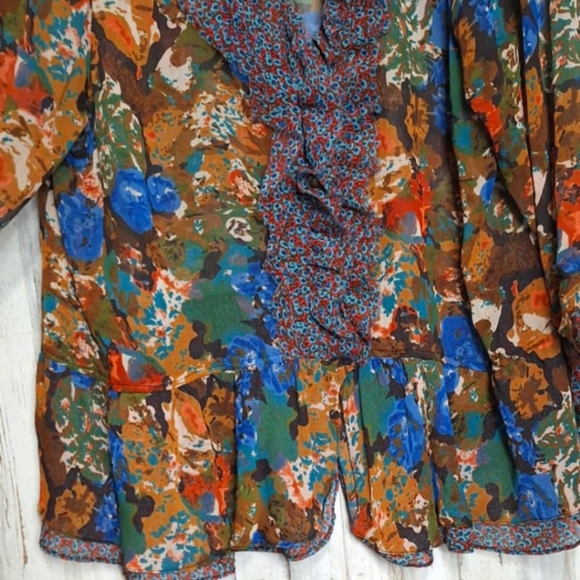 New Direction Ruffled Top 2X Fairy Y2K Steampunk Boho - Picture 3 of 8